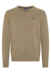 Polo Sylt Strickpullover mit V-Neck und Stickerei 