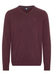 Polo Sylt Strickpullover mit V-Neck und Stickerei 