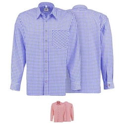German Wear Trachtenhemd GW1217 Hellblau/Rosa/Dunkelblau/Lila