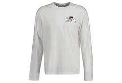 Gant Herren Langarmshirt - REGULAR MEDIUM ARCHIVE SHIELD Weiß
