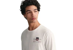 Gant Herren Langarmshirt - REGULAR MEDIUM ARCHIVE SHIELD Weiß