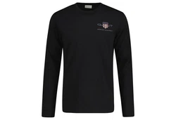 Gant Herren Langarmshirt - REGULAR MEDIUM ARCHIVE SHIELD Schwarz/Dunkelblau