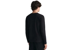 Gant Herren Langarmshirt - REGULAR MEDIUM ARCHIVE SHIELD Schwarz/Dunkelblau