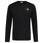 Gant Herren Langarmshirt - REGULAR MEDIUM ARCHIVE SHIELD Schwarz/Dunkelblau