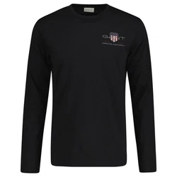 Gant Herren Langarmshirt - REGULAR MEDIUM ARCHIVE SHIELD Schwarz/Dunkelblau