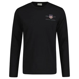 Gant Herren Langarmshirt - REGULAR MEDIUM ARCHIVE SHIELD Schwarz/Dunkelblau Gant Herren Langarmshirt - REGULAR MEDIUM ARCHIVE SHIELD Schwarz/Dunkelblau
