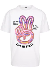 Upscale by Mister Tee Live in Peace Tee Weiß/Rosa/Lila/Mischfarben/Orange