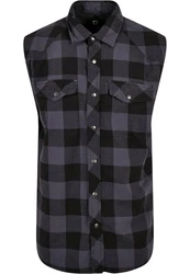 Brandit Jerseyweste Herren Checkshirt Sleeveless (1-tlg) Schwarz/Dunkelgrau/Grau/Dunkelblau