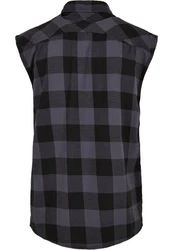 Brandit Jerseyweste Herren Checkshirt Sleeveless (1-tlg) Schwarz/Dunkelgrau/Grau/Dunkelblau