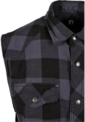 Brandit Jerseyweste Herren Checkshirt Sleeveless (1-tlg) Schwarz/Dunkelgrau/Grau/Dunkelblau