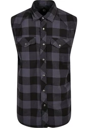 Brandit Jerseyweste Herren Checkshirt Sleeveless (1-tlg) Schwarz/Dunkelgrau/Grau/Dunkelblau