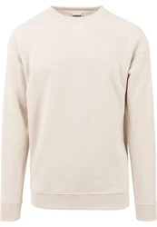 URBAN CLASSICS Rundhalspullover Sweat Crewneck Khaki/Beige/Braun/Weiß