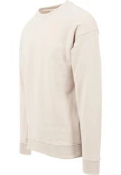 URBAN CLASSICS Rundhalspullover Sweat Crewneck Khaki/Beige/Braun/Weiß