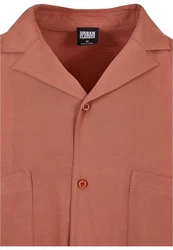 URBAN CLASSICS Herren Oversized Resort Shirt Rot/Braun/Orange/Dunkelrot