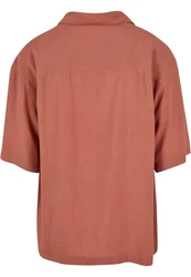 URBAN CLASSICS Herren Oversized Resort Shirt Rot/Braun/Orange/Dunkelrot