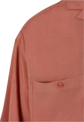URBAN CLASSICS Herren Oversized Resort Shirt Rot/Braun/Orange/Dunkelrot