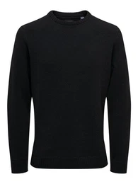 Strickpullover Weicher Strick Pullover Rundhals Sweater Grobstrick 6417 in Schwarz-2