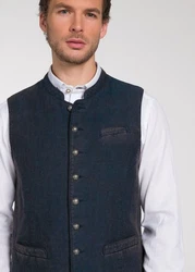 Spieth & Wensky Trachtenweste PINTO dunkelblau/dunkelbraun (350960)