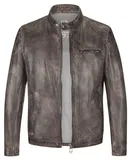 Graue Bikerjacken aus Leder image