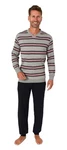 Normann Pyjama Herren Schlafanzug Rot/Bordeaux/Dunkelrot/Grau