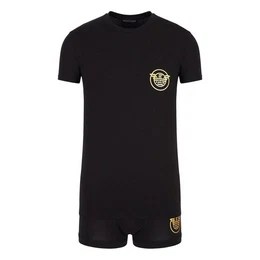Shorty T-Shirt & Trunk (2 tlg) mit Logo-Details