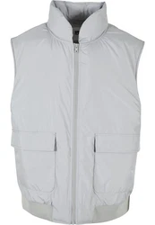 Urban Classics Herren Jerseyweste Clean Puffer Vest Grau/Hellgrau
