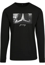 Mister Tee Longsleeve Pray Grau/Schwarz/Weiß