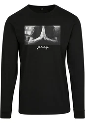 Mister Tee Longsleeve Pray Grau/Schwarz/Weiß