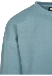 URBAN CLASSICS Rundhalspullover Sweat Crewneck Blau/Hellblau/Grau