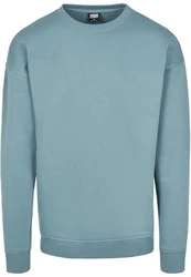 URBAN CLASSICS Rundhalspullover Sweat Crewneck Blau/Hellblau/Grau