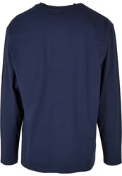 URBAN CLASSICS T-Shirt Urban Classics Herren Heavy Oversized Garment Dye Longsleeve Dunkelblau/Blau