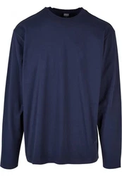 URBAN CLASSICS T-Shirt Urban Classics Herren Heavy Oversized Garment Dye Longsleeve Dunkelblau/Blau