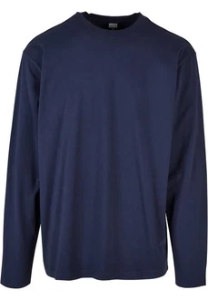 URBAN CLASSICS T-Shirt Urban Classics Herren Heavy Oversized Garment Dye Longsleeve Dunkelblau/Blau