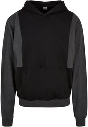 URBAN CLASSICS Kapuzensweatshirt Urban Classics Cut On Sleeve Hoody Dunkelgrau/Grau/Schwarz