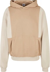 URBAN CLASSICS Kapuzensweatshirt Urban Classics Cut On Sleeve Hoody Beige/Braun