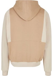 URBAN CLASSICS Kapuzensweatshirt Urban Classics Cut On Sleeve Hoody Beige/Braun