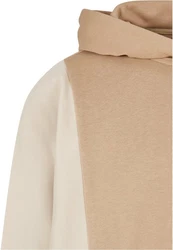 URBAN CLASSICS Kapuzensweatshirt Urban Classics Cut On Sleeve Hoody Beige/Braun