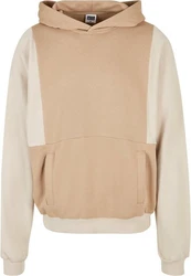 URBAN CLASSICS Kapuzensweatshirt Urban Classics Cut On Sleeve Hoody Beige/Braun