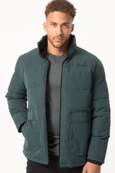 STHUGE Steppjacke Outdoor Stehkragen Zipper Dunkelgrün/Grün/Türkis