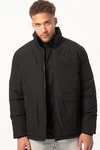 STHUGE Steppjacke Outdoor Stehkragen Zipper Schwarz