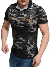 Poloshirt Herren Polo Shirt Royal Design, Washed Shirt, Kurzarm Herrenshirt, (Packung, 1-tlg) mit, Frontprint, mit Logoprint