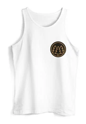 Neverless Tanktop Herren Tank-Top Print Logo Wandern Motiv Fashion Weiß/Dunkelblau