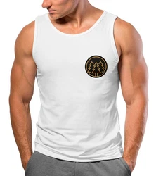 Neverless Tanktop Herren Tank-Top Print Logo Wandern Motiv Fashion Weiß/Dunkelblau