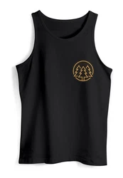 Neverless Tanktop Herren Tank-Top Print Logo Wandern Motiv Fashion Dunkelblau/Schwarz/Gold