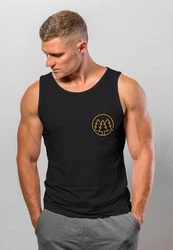 Neverless Tanktop Herren Tank-Top Print Logo Wandern Motiv Fashion Dunkelblau/Schwarz/Gold
