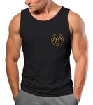 Neverless Tanktop Herren Tank-Top Print Logo Wandern Motiv Fashion Dunkelblau/Schwarz/Gold