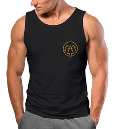 Tanktop Herren Tank-Top Print Logo Wald Bume Outdoor Wandern Motiv Fashion mit Print