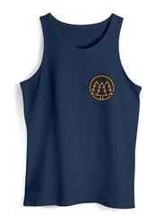 Neverless Tanktop Herren Tank-Top Print Logo Wandern Motiv Fashion Dunkelblau/Blau