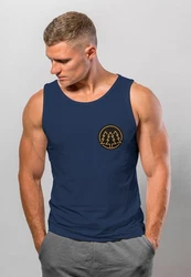 Neverless Tanktop Herren Tank-Top Print Logo Wandern Motiv Fashion Dunkelblau/Blau