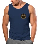 Neverless Tanktop Herren Tank-Top Print Logo Wandern Motiv Fashion Dunkelblau/Blau